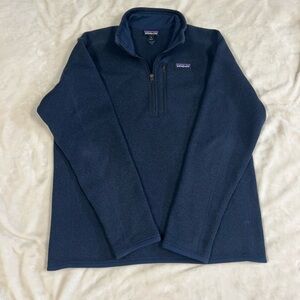 Patagonia men’s navy Better Sweater quarter zip pullover fleece, medium